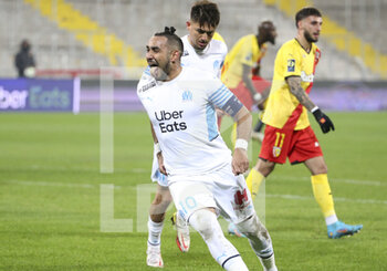 2022-01-22 - Dimitri Payet of Marseille celebrates his goal scored on a penalty kick during the French championship Ligue 1 football match between RC Lens (RCL) and Olympique de Marseille (OM) on January 22, 2022 at Stade Bollaert-Delelis in Lens, France - RC LENS VS OLYMPIQUE DE MARSEILLE - FRENCH LIGUE 1 - SOCCER
