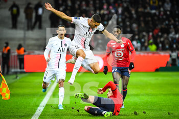 06/02/2022 - Achraf HAKIMI of PSG during the French championship Ligue 1 football match between LOSC Lille and Paris Saint-Germain on February 6, 2022 at Pierre Mauroy stadium in Villeneuve-d'Ascq near Lille, France - LOSC LILLE VS PARIS SAINT-GERMAIN - FRENCH LIGUE 1 - CALCIO
