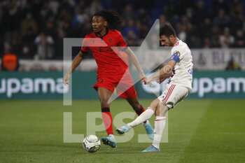 12/02/2022 - Leo DUBOIS of Lyon and Khephren THURAM-ULIEN of Nice during the French championship Ligue 1 football match between Olympique Lyonnais and OGC Nice on February 12, 2022 at Groupama stadium in Decines-Charpieu near Lyon, France - OLYMPIQUE LYONNAIS VS OGC NICE - FRENCH LIGUE 1 - CALCIO