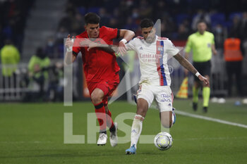 12/02/2022 - EMERSON of Lyon and Flavius DANILIUC of Nice during the French championship Ligue 1 football match between Olympique Lyonnais and OGC Nice on February 12, 2022 at Groupama stadium in Decines-Charpieu near Lyon, France - OLYMPIQUE LYONNAIS VS OGC NICE - FRENCH LIGUE 1 - CALCIO