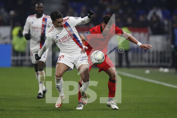 12/02/2022 - Lucas PAQUETA of Lyon and Flavius DANILIUC of Nice during the French championship Ligue 1 football match between Olympique Lyonnais and OGC Nice on February 12, 2022 at Groupama stadium in Decines-Charpieu near Lyon, France - OLYMPIQUE LYONNAIS VS OGC NICE - FRENCH LIGUE 1 - CALCIO
