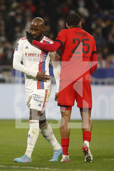 12/02/2022 - Moussa DEMBELE of Lyon and Jean-Clair TOBIDO of Nice during the French championship Ligue 1 football match between Olympique Lyonnais and OGC Nice on February 12, 2022 at Groupama stadium in Decines-Charpieu near Lyon, France - OLYMPIQUE LYONNAIS VS OGC NICE - FRENCH LIGUE 1 - CALCIO