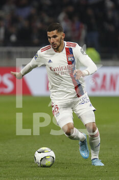 12/02/2022 - Houssem AOUAR of Lyon during the French championship Ligue 1 football match between Olympique Lyonnais and OGC Nice on February 12, 2022 at Groupama stadium in Decines-Charpieu near Lyon, France - OLYMPIQUE LYONNAIS VS OGC NICE - FRENCH LIGUE 1 - CALCIO