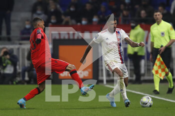 12/02/2022 - EMERSON of Lyon and Alexis CLAUDE-MAURICE of Lyon during the French championship Ligue 1 football match between Olympique Lyonnais and OGC Nice on February 12, 2022 at Groupama stadium in Decines-Charpieu near Lyon, France - OLYMPIQUE LYONNAIS VS OGC NICE - FRENCH LIGUE 1 - CALCIO