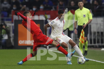 12/02/2022 - EMERSON of Lyon and Alexis CLAUDE-MAURICE of Lyon during the French championship Ligue 1 football match between Olympique Lyonnais and OGC Nice on February 12, 2022 at Groupama stadium in Decines-Charpieu near Lyon, France - OLYMPIQUE LYONNAIS VS OGC NICE - FRENCH LIGUE 1 - CALCIO
