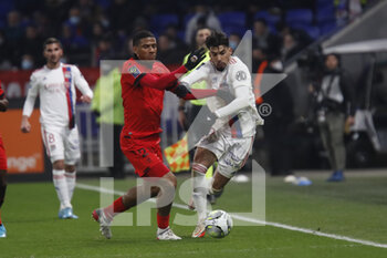 12/02/2022 - Lucas PAQUETA of Lyon and Jean-Clair TOBIDO of Nice during the French championship Ligue 1 football match between Olympique Lyonnais and OGC Nice on February 12, 2022 at Groupama stadium in Decines-Charpieu near Lyon, France - OLYMPIQUE LYONNAIS VS OGC NICE - FRENCH LIGUE 1 - CALCIO