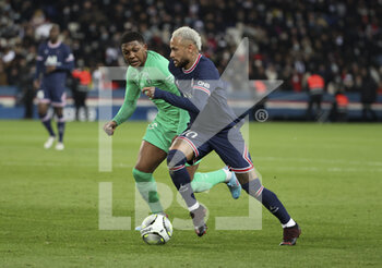 27/02/2022 - Neymar Jr of PSG, Zaydou Youssouf of Saint-Etienne (left) during the French championship Ligue 1 football match between Paris Saint-Germain (PSG) and AS Saint-Etienne (ASSE) on February 26, 2022 at Parc des Princes stadium in Paris, France - PARIS SAINT-GERMAIN (PSG) VS AS SAINT-ETIENNE (ASSE) - FRENCH LIGUE 1 - CALCIO