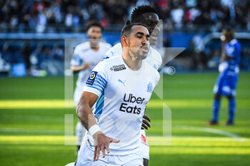 2022-02-27 - Dimitri PAYET of Marseille celebrate his goal with Bamba DIENG of Marseille during the French championship Ligue 1 football match between ESTAC Troyes and Olympique de Marseille on February 27, 2022 at Stade de l'Aube in Troyes, France - ESTAC TROYES VS OLYMPIQUE DE MARSEILLE - FRENCH LIGUE 1 - SOCCER