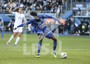 2022-02-27 - Mama Balde of Troyes during the French championship Ligue 1 football match between ESTAC Troyes and Olympique de Marseille (OM) on February 27, 2022 at Stade de l'Aube in Troyes, France - ESTAC TROYES VS OLYMPIQUE DE MARSEILLE - FRENCH LIGUE 1 - SOCCER