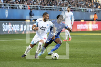 28/02/2022 - Dimitri Payet of Marseille, Issa Kabore of Troyes during the French championship Ligue 1 football match between ESTAC Troyes and Olympique de Marseille (OM) on February 27, 2022 at Stade de l'Aube in Troyes, France - ESTAC TROYES VS OLYMPIQUE DE MARSEILLE (OM) - FRENCH LIGUE 1 - CALCIO