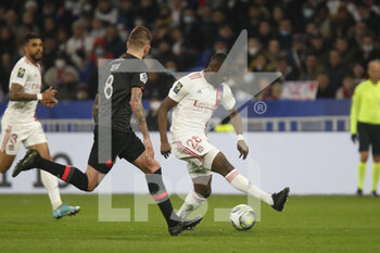 27/02/2022 - Tanguy NDOMBELE of Lyon and XEKA of Lille during the French championship Ligue 1 football match between Olympique Lyonnais (Lyon) and LOSC Lille on February 27, 2022 at Groupama stadium in Decines-Charpieu near Lyon, France - OLYMPIQUE LYONNAIS (LYON) VS LOSC LILLE - FRENCH LIGUE 1 - CALCIO