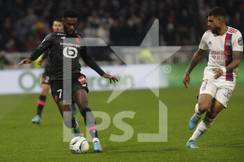 27/02/2022 - Jonathan BAMBA of Lille and EMERSON of Lyon during the French championship Ligue 1 football match between Olympique Lyonnais (Lyon) and LOSC Lille on February 27, 2022 at Groupama stadium in Decines-Charpieu near Lyon, France - OLYMPIQUE LYONNAIS (LYON) VS LOSC LILLE - FRENCH LIGUE 1 - CALCIO
