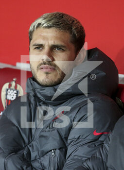 2022-03-05 - Mauro Icardi of PSG during the French championship Ligue 1 football match between OGC Nice (OGCN) and Paris Saint-Germain (PSG) on March 5, 2022 at Allianz Riviera stadium in Nice, France - OGC NICE (OGCN) VS PARIS SAINT-GERMAIN (PSG) - FRENCH LIGUE 1 - SOCCER