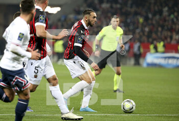 2022-03-05 - Amine Gouiri of Nice during the French championship Ligue 1 football match between OGC Nice (OGCN) and Paris Saint-Germain (PSG) on March 5, 2022 at Allianz Riviera stadium in Nice, France - OGC NICE (OGCN) VS PARIS SAINT-GERMAIN (PSG) - FRENCH LIGUE 1 - SOCCER