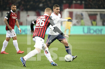 2022-03-05 - Marco Verratti of PSG during the French championship Ligue 1 football match between OGC Nice (OGCN) and Paris Saint-Germain (PSG) on March 5, 2022 at Allianz Riviera stadium in Nice, France - OGC NICE (OGCN) VS PARIS SAINT-GERMAIN (PSG) - FRENCH LIGUE 1 - SOCCER