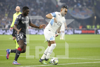 2022-03-06 - Dimitri Payet of Marseille, Youssouf Fofana of Monaco (left) during the French championship Ligue 1 football match between Olympique de Marseille (OM) and AS Monaco (ASM) on March 6, 2022 at Velodrome stadium in Marseille, France - OLYMPIQUE DE MARSEILLE (OM) VS AS MONACO (ASM) - FRENCH LIGUE 1 - SOCCER