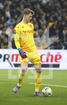 2022-03-06 - Goalkeeper of Monaco Alexander Nubel during the French championship Ligue 1 football match between Olympique de Marseille (OM) and AS Monaco (ASM) on March 6, 2022 at Velodrome stadium in Marseille, France - OLYMPIQUE DE MARSEILLE (OM) VS AS MONACO (ASM) - FRENCH LIGUE 1 - SOCCER