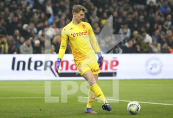 2022-03-06 - Goalkeeper of Monaco Alexander Nubel during the French championship Ligue 1 football match between Olympique de Marseille (OM) and AS Monaco (ASM) on March 6, 2022 at Velodrome stadium in Marseille, France - OLYMPIQUE DE MARSEILLE (OM) VS AS MONACO (ASM) - FRENCH LIGUE 1 - SOCCER