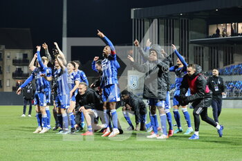 12/03/2022 - Celebration victory players Dunkerque during the French championship Ligue 2 football match between USL Dunkerque and Pau FC on March 12, 2022 at Marcel Tribut stadium in Dunkerque, France - USL DUNKERQUE VS PAU FC - FRENCH LIGUE 1 - CALCIO
