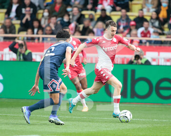 2022-03-20 - Aleksandr Golovin of As Monaco during the French championship Ligue 1 football match between AS Monaco and Paris Saint-Germain on March 20, 2022 at Louis II stadium in Monaco - AS MONACO VS PARIS SAINT-GERMAIN FC - FRENCH LIGUE 1 - SOCCER