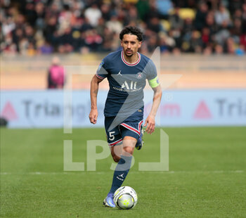 2022-03-20 - Marquinhos of Paris Saint-Germain  during the French championship Ligue 1 football match between AS Monaco and Paris Saint-Germain on March 20, 2022 at Louis II stadium in Monaco - AS MONACO VS PARIS SAINT-GERMAIN FC - FRENCH LIGUE 1 - SOCCER