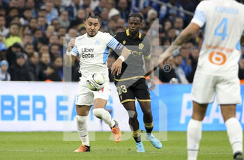 20/03/2022 - Dimitri Payet of Marseille, Jordan Lotomba of Nice during the French championship Ligue 1 football match between Olympique de Marseille and OGC Nice on March 20, 2022 at Velodrome stadium in Marseille, France - OLYMPIQUE DE MARSEILLE VS OGC NICE - FRENCH LIGUE 1 - CALCIO