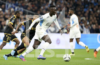 20/03/2022 - Pape Gueye of Marseille during the French championship Ligue 1 football match between Olympique de Marseille and OGC Nice on March 20, 2022 at Velodrome stadium in Marseille, France - OLYMPIQUE DE MARSEILLE VS OGC NICE - FRENCH LIGUE 1 - CALCIO