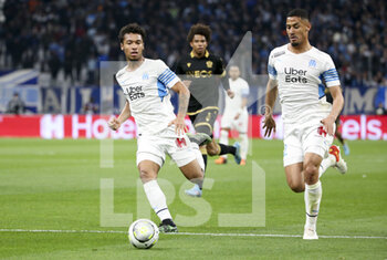 20/03/2022 - Boubacar Kamara, William Saliba of Marseille during the French championship Ligue 1 football match between Olympique de Marseille and OGC Nice on March 20, 2022 at Velodrome stadium in Marseille, France - OLYMPIQUE DE MARSEILLE VS OGC NICE - FRENCH LIGUE 1 - CALCIO