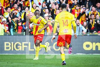 10/04/2022 - Cheick DOUCOURE of Lens celebrate his goal with Facundo Axel MEDINA of Lens during the French championship Ligue 1 football match between RC Lens and OGC Nice on April 10, 2022 at Bollaert-Delelis stadium in Lens, France - RC LENS VS OGC NICE - FRENCH LIGUE 1 - CALCIO