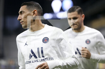 2022-04-20 - Angel Di Maria, Mauro Icardi of PSG during the French championship Ligue 1 football match between SCO Angers and Paris Saint-Germain on April 20, 2022 at Raymond Kopa stadium in Angers, France - SCO ANGERS VS PARIS SAINT-GERMAIN - FRENCH LIGUE 1 - SOCCER