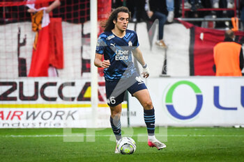 2022-04-24 - Matteo GUENDOUZI of Marseille during the French championship Ligue 1 football match between Stade de Reims and Olympique de Marseille on April 24, 2022 at Auguste Delaune stadium in Reims, France - STADE DE REIMS VS OLYMPIQUE DE MARSEILLE - FRENCH LIGUE 1 - SOCCER