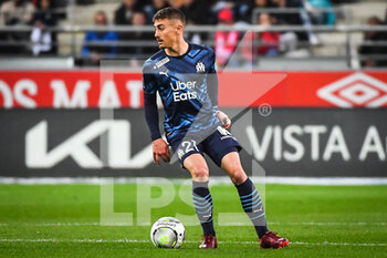 2022-04-24 - Valentin RONGIER of Marseille during the French championship Ligue 1 football match between Stade de Reims and Olympique de Marseille on April 24, 2022 at Auguste Delaune stadium in Reims, France - STADE DE REIMS VS OLYMPIQUE DE MARSEILLE - FRENCH LIGUE 1 - SOCCER