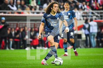 2022-04-24 - Matteo GUENDOUZI of Marseille during the French championship Ligue 1 football match between Stade de Reims and Olympique de Marseille on April 24, 2022 at Auguste Delaune stadium in Reims, France - STADE DE REIMS VS OLYMPIQUE DE MARSEILLE - FRENCH LIGUE 1 - SOCCER