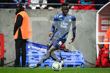 2022-04-24 - Bamba DIENG of Marseille during the French championship Ligue 1 football match between Stade de Reims and Olympique de Marseille on April 24, 2022 at Auguste Delaune stadium in Reims, France - STADE DE REIMS VS OLYMPIQUE DE MARSEILLE - FRENCH LIGUE 1 - SOCCER