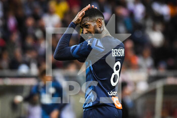 2022-04-24 - Gerson of Marseille looks dejected during the French championship Ligue 1 football match between Stade de Reims and Olympique de Marseille on April 24, 2022 at Auguste Delaune stadium in Reims, France - STADE DE REIMS VS OLYMPIQUE DE MARSEILLE - FRENCH LIGUE 1 - SOCCER