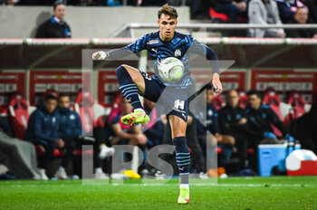 2022-04-24 - Pol LIROLA of Marseille during the French championship Ligue 1 football match between Stade de Reims and Olympique de Marseille on April 24, 2022 at Auguste Delaune stadium in Reims, France - STADE DE REIMS VS OLYMPIQUE DE MARSEILLE - FRENCH LIGUE 1 - SOCCER