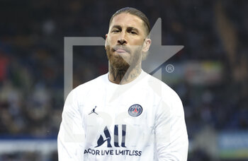 29/04/2022 - Sergio Ramos of PSG during the French championship Ligue 1 football match between RC Strasbourg Alsace (RCSA) and Paris Saint-Germain (PSG) on April 29, 2022 at Stade de La Meinau in Strasbourg, France - RC STRASBOURG VS PARIS SAINT-GERMAIN - FRENCH LIGUE 1 - CALCIO