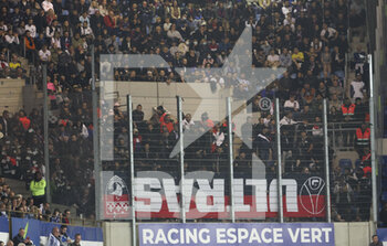 29/04/2022 - Supporters of PSG - with their banner upside down - are still boycotting the support of their team during the French championship Ligue 1 football match between RC Strasbourg Alsace (RCSA) and Paris Saint-Germain (PSG) on April 29, 2022 at Stade de La Meinau in Strasbourg, France - RC STRASBOURG VS PARIS SAINT-GERMAIN - FRENCH LIGUE 1 - CALCIO