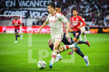2022-05-06 - Aleksandr GOLOVIN of Monaco during the French championship Ligue 1 football match between LOSC Lille and AS Monaco on May 6, 2022 at Pierre Mauroy stadium in Villeneuve-d'Ascq near Lille, France - LOSC LILLE VS AS MONACO - FRENCH LIGUE 1 - SOCCER