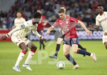 2022-05-06 - Gabriel Gudmundsson of Lille during the French championship Ligue 1 football match between Lille OSC (LOSC) and AS Monaco (ASM) on May 6, 2022 at Stade Pierre Mauroy in Villeneuve d'Ascq near Lille, France - LOSC LILLE VS AS MONACO - FRENCH LIGUE 1 - SOCCER