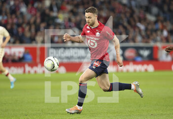 2022-05-06 - Gabriel Gudmundsson of Lille during the French championship Ligue 1 football match between Lille OSC (LOSC) and AS Monaco (ASM) on May 6, 2022 at Stade Pierre Mauroy in Villeneuve d'Ascq near Lille, France - LOSC LILLE VS AS MONACO - FRENCH LIGUE 1 - SOCCER