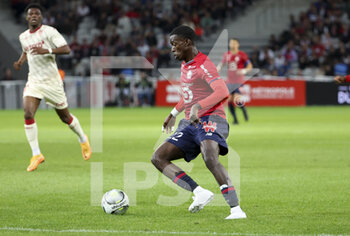 2022-05-06 - Timothy Weah of Lille during the French championship Ligue 1 football match between Lille OSC (LOSC) and AS Monaco (ASM) on May 6, 2022 at Stade Pierre Mauroy in Villeneuve d'Ascq near Lille, France - LOSC LILLE VS AS MONACO - FRENCH LIGUE 1 - SOCCER