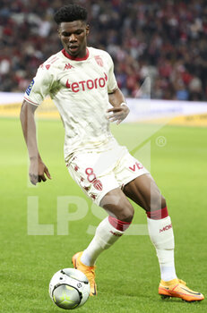 2022-05-06 - Aurelien Tchouameni of Monaco during the French championship Ligue 1 football match between Lille OSC (LOSC) and AS Monaco (ASM) on May 6, 2022 at Stade Pierre Mauroy in Villeneuve d'Ascq near Lille, France - LOSC LILLE VS AS MONACO - FRENCH LIGUE 1 - SOCCER