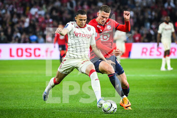 2022-05-06 - Vanderson DE OLIVEIRA CAMPOS of Monaco and Sven BOTMAN of Lille during the French championship Ligue 1 football match between LOSC Lille and AS Monaco on May 6, 2022 at Pierre Mauroy stadium in Villeneuve-d'Ascq near Lille, France - LOSC LILLE VS AS MONACO - FRENCH LIGUE 1 - SOCCER