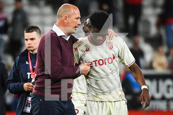 2022-05-06 - Philippe CLEMENT of Monaco and Aurelien TCHOUAMENI of Monaco during the French championship Ligue 1 football match between LOSC Lille and AS Monaco on May 6, 2022 at Pierre Mauroy stadium in Villeneuve-d'Ascq near Lille, France - LOSC LILLE VS AS MONACO - FRENCH LIGUE 1 - SOCCER