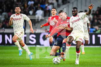 06/05/2022 - Kevin VOLLAND of Monaco, Sven BOTMAN of Lille and Youssouf FOFANA of Monaco during the French championship Ligue 1 football match between LOSC Lille and Paris Saint-Germain on February 6, 2022 at Pierre Mauroy stadium in Villeneuve-d'Ascq near Lille, France - LOSC LILLE VS PARIS SAINT-GERMAIN - FRENCH LIGUE 1 - CALCIO