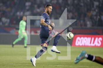 2022-05-21 - Sergio Ramos of PSG during the French championship Ligue 1 football match between Paris Saint-Germain (PSG) and FC Metz on May 21, 2022 at Parc des Princes stadium in Paris, France - PARIS SAINT-GERMAIN (PSG) VS FC METZ - FRENCH LIGUE 1 - SOCCER