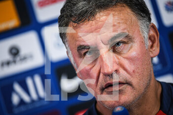2022-08-04 - Christophe GALTIER of PSG during a press conference on August 04, 2022 at Camp des Loges in Saint-Germain-en-Laye near Paris, France - FOOTBALL - TRAINING OF THE PARIS SG TEAM - FRENCH LIGUE 1 - SOCCER
