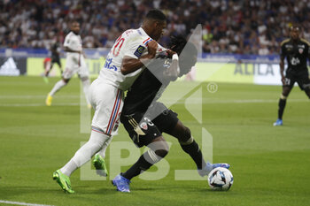 05/08/2022 - Ismael DIALLO of Ajaccio and Cardoso TETE of Lyon during the French championship Ligue 1 football match between Olympique Lyonnais (Lyon) and AC Ajaccio on August 5, 2022 at Groupama stadium in Decines-Charpieu near Lyon, France - FOOTBALL - FRENCH CHAMP - LYON V AJACCIO - FRENCH LIGUE 1 - CALCIO