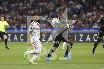 05/08/2022 - Cedric AVINEL of Ajaccio and TETE of Lyon during the French championship Ligue 1 football match between Olympique Lyonnais (Lyon) and AC Ajaccio on August 5, 2022 at Groupama stadium in Decines-Charpieu near Lyon, France - FOOTBALL - FRENCH CHAMP - LYON V AJACCIO - FRENCH LIGUE 1 - CALCIO